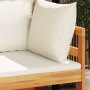 Sofá esquinero con cojines blanco crema madera de acacia