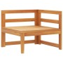 Sofá esquinero con cojines blanco crema madera de acacia