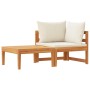 Set muebles de jardín 2 pzas cojines crema madera de acacia