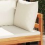 Set muebles de jardín 2 pzas cojines crema madera de acacia