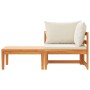 Set muebles de jardín 2 pzas cojines crema madera de acacia