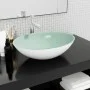 Lavabo de vidrio blanco 50x37x14 cm de vidaXL, Lavabos - Ref: Foro24-345255, Precio: 72,67 €, Descuento: %