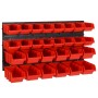 Set estantes taller 30 uds polipropileno rojo y negro 77x39 cm