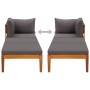 Tumbona con 1 reposabrazos gris oscuro madera maciza acacia