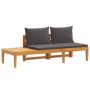 Banco de jardín y mesa cojines gris oscuro madera maciza acacia