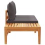 Banco de jardín y mesa cojines gris oscuro madera maciza acacia