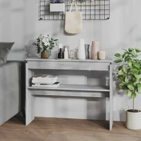 Gray Sonoma plywood console table 102x30x80 cm by vidaXL, Side tables - Ref: Foro24-815220, Price: 44,13 €, Discount: %
