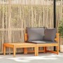 Set muebles de jardín 2 pzas cojines gris oscuro madera acacia