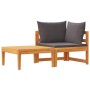 Set muebles de jardín 2 pzas cojines gris oscuro madera acacia