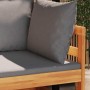 Set muebles de jardín 2 pzas cojines gris oscuro madera acacia