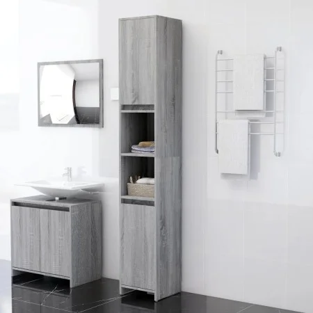 Sonoma gray plywood bathroom cabinet 30x30x183.5 cm by vidaXL, Bathroom furniture - Ref: Foro24-815109, Price: 73,96 €, Disco...