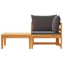 Set muebles de jardín 2 pzas cojines gris oscuro madera acacia
