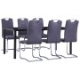 7-teiliges Esszimmerset aus grauem Kunstleder von vidaXL, Möbelsets für Küchen und Esszimmer - Ref: Foro24-3053126, Preis: 59...