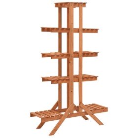 Soporte para plantas de madera maciza de abeto 83x25x132 cm