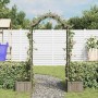 Pérgola de jardín con jardinera madera maciza de abeto gris