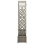 Pérgola de jardín con jardinera madera maciza de abeto gris