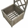 Pérgola de jardín con jardinera madera maciza de abeto gris