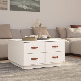 Couchtisch aus massivem weißem Kiefernholz, 80 x 80 x 45 cm von vidaXL, Couchtisch - Ref: Foro24-821518, Preis: 128,96 €, Rab...