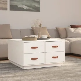 Solid white pine wood coffee table 80x80x45 cm by vidaXL, Coffee table - Ref: Foro24-821518, Price: 127,78 €, Discount: %