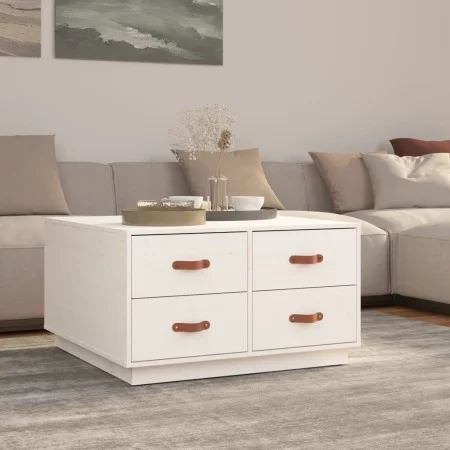 Couchtisch aus massivem weißem Kiefernholz, 80 x 80 x 45 cm von vidaXL, Couchtisch - Ref: Foro24-821518, Preis: 127,78 €, Rab...