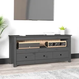 TV-Schrank aus massivem Kiefernholz, grau, 114 x 35 x 52 cm von vidaXL, TV-Möbel - Ref: Foro24-821504, Preis: 115,83 €, Rabat...