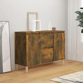 Smoked oak engineered wood sideboard 101x35x70 cm by vidaXL, Sideboards - Ref: Foro24-815162, Price: 86,64 €, Discount: %