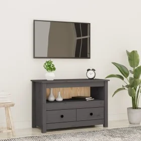 TV-Schrank aus massivem Kiefernholz, grau, 79 x 35 x 52 cm von vidaXL, TV-Möbel - Ref: Foro24-821499, Preis: 89,99 €, Rabatt: %