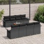 Conjunto de sofá de jardín 9 pcs Negro Poliratán