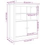Solid gray pine wood sideboard 83x41.5x100 cm by vidaXL, Sideboards - Ref: Foro24-821514, Price: 154,84 €, Discount: %