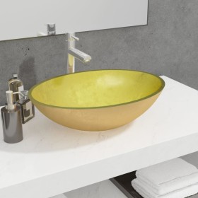Goldenes Glaswaschbecken 50x37x14 cm von vidaXL, Sinkt - Ref: Foro24-345261, Preis: 45,73 €, Rabatt: %
