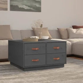 Solid gray pine wood coffee table 80x80x45 cm by vidaXL, Coffee table - Ref: Foro24-821519, Price: 150,17 €, Discount: %