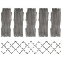 Vallas enrejado 5 uds madera maciza de abeto gris 180x30 cm