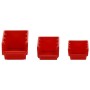 Set estantes taller 35 pzas polipropileno rojo y negro 77x39 cm