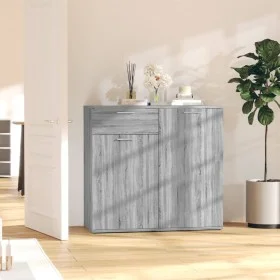Sonoma graues Sperrholz-Sideboard 80x36x75 cm von vidaXL, Sideboards - Ref: Foro24-815490, Preis: 86,96 €, Rabatt: %