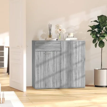 Aparador de madera contrachapada gris Sonoma 80x36x75 cm de vidaXL, Aparadores - Ref: Foro24-815490, Precio: 86,68 €, Descuen...