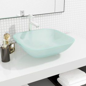 Waschbecken aus Milchglas 42x42x14 cm von vidaXL, Sinkt - Ref: Foro24-345242, Preis: 44,83 €, Rabatt: %