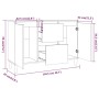 Aparador de madera de ingeniería gris Sonoma 101x35x70 cm
