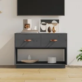 Mueble de TV madera maciza de pino gris 90x40x60 cm de vidaXL, Muebles TV - Ref: Foro24-821524, Precio: 104,63 €, Descuento: %