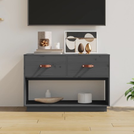 TV-Schrank aus massivem, grauem Kiefernholz, 90 x 40 x 60 cm von vidaXL, TV-Möbel - Ref: Foro24-821524, Preis: 105,98 €, Raba...
