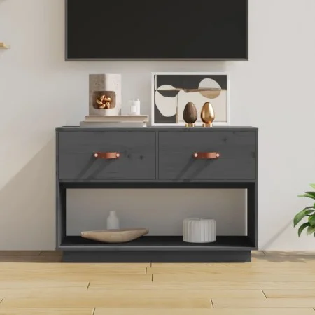 TV-Schrank aus massivem, grauem Kiefernholz, 90 x 40 x 60 cm von vidaXL, TV-Möbel - Ref: Foro24-821524, Preis: 104,63 €, Raba...