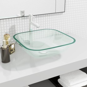 Lavabo de vidrio transparente 42x42x14 cm de vidaXL, Lavabos - Ref: Foro24-345236, Precio: 54,89 €, Descuento: %