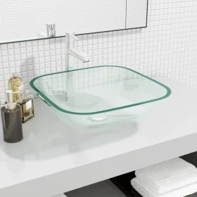 Lavabo de vidrio transparente 42x42x14 cm de vidaXL, Lavabos - Ref: Foro24-345236, Precio: 56,86 €, Descuento: %