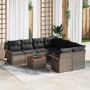 Conjunto de sofá de jardín 9 pcs Gris Poliratán