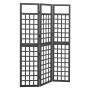 Biombo/Enrejado de 3 paneles madera de abeto negro 121x180 cm