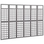 Biombo/Enrejado de 6 paneles madera de abeto gris 242,5x180 cm