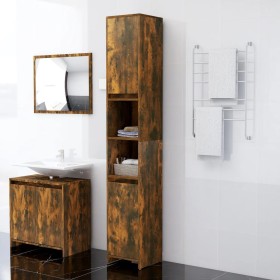 Armario baño madera contrachapada roble ahumado 30x30x183,5cm de vidaXL, Muebles de baño - Ref: Foro24-815108, Precio: 78,36 ...