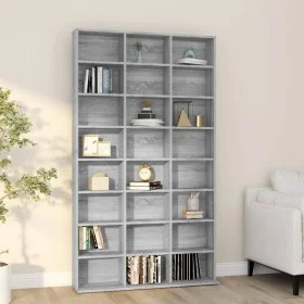 Sonoma gray plywood CD shelf 102x23x177.5 cm by vidaXL, CD and DVD storage - Ref: Foro24-815091, Price: 105,78 €, Discount: %