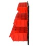 Set estantes taller 26 pzas polipropileno rojo y negro 77x39 cm