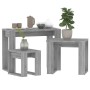 Stapelbare Tische 3 Stück Sonoma graues Sperrholz von vidaXL, Seitentische - Ref: Foro24-815223, Preis: 57,73 €, Rabatt: %
