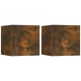 Muebles para TV de pared 2 uds roble ahumado 30,5x30x30 cm de vidaXL, Muebles TV - Ref: Foro24-815136, Precio: 44,55 €, Descu...